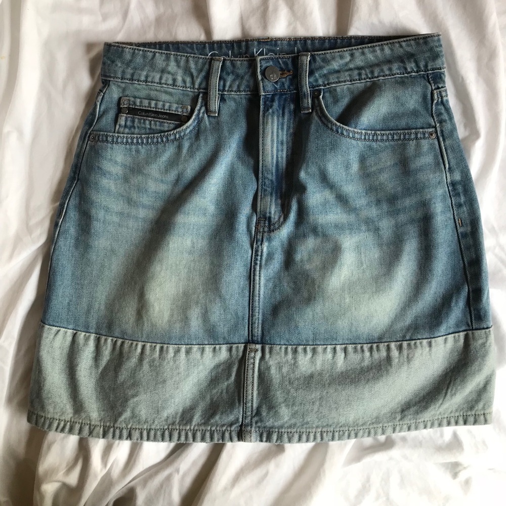 Calvin Klein High Waisted Jean Skirt